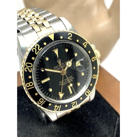 Rolex Men's Watch 1675 GMT Master Automatic Vintage 1979 Black Dial Two Tone - Picture 14 of 15